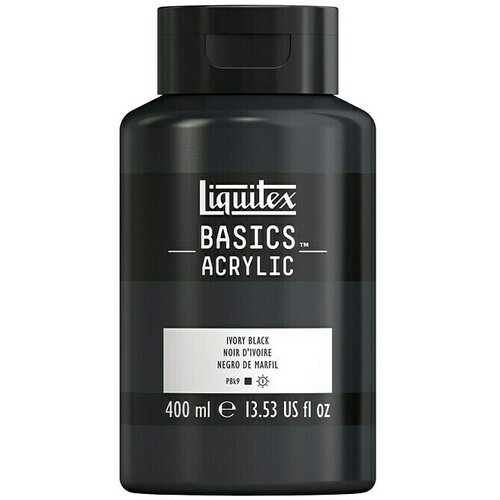 LIQUITEX basics Akrilna boja (Bjelokosno crno, 400 ml, Boca) Slike