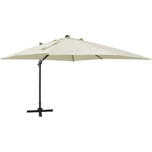  Konzolni vrtni suncobran sa stupom LED 300 cm boja pijeska Slike