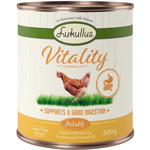 Lukullus Ekonomično pakiranje Vitality 24 x 800 g - Probava: piletina (bez žitarica) Slike