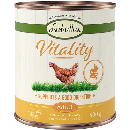 Lukullus Ekonomično pakiranje Vitality 24 x 800 g - Probava: piletina (bez žitarica)