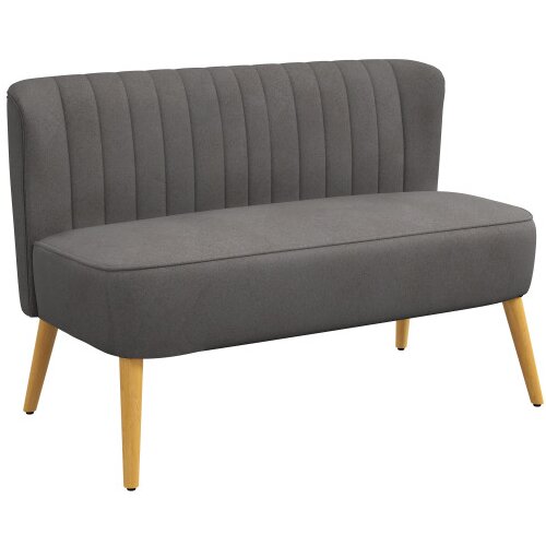 Nesta 2-sedežna zofa Loveseat, lanen videz, lesene noge, do 150 kg, temno siva, 117x56,5x77 cm, za dnevno sobo, (5000493839) Cene