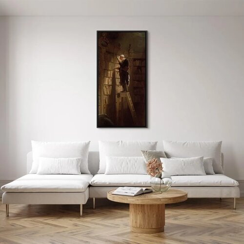  Slika - Carl Spitzweg &amp;ndash; The Bookworm 40x80 U crnom drvenom okviru Slike