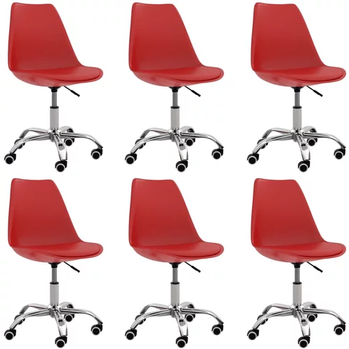 vidaXL Jedilni stoli 6 kosov rdeče umetno usnje