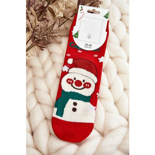Kesi Women's Christmas Snowman Socks Red Slike