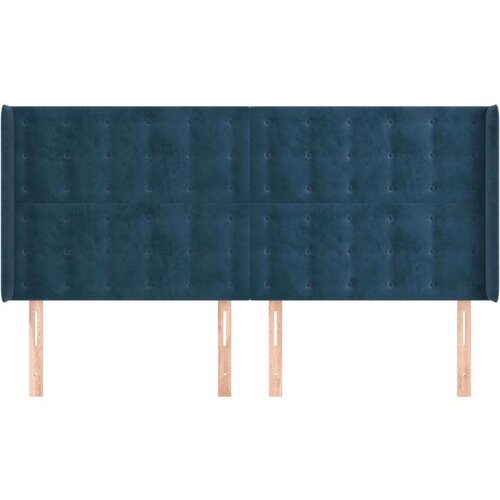  Uzglavlje s u&amp;scaron;ima tamnoplavo 203x16x118/128 cm bar&amp;scaron;unasto Slike