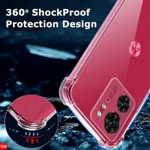  Silikonski ovitek z ojačanimi robovi za Motorola Edge 40/Edge (2023) - Prozorna Slike