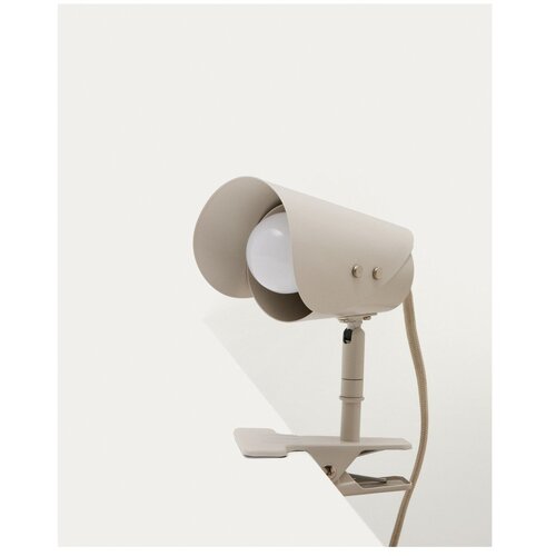 Kave Home Svijetlo siva metalna stolna lampa s hvataljkom (visina 16 cm) Jula &amp;ndash; Slike