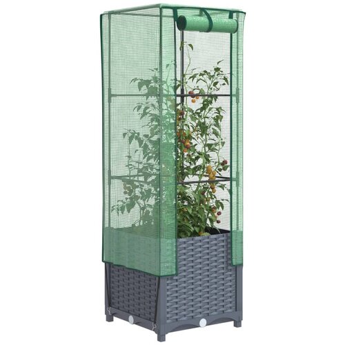 VidaXL Povi&amp;scaron;ena gredica s pokrovom za staklenik 40 x 40 x 139 cm Slike