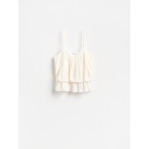 Reserved Bluza s čipkom - krem Cene