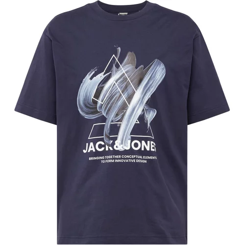 Jack & Jones Majica 'TINT' mornarska / svetlo modra / črna / bela