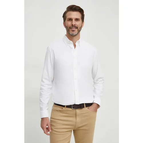 United Colors Of Benetton Pamučna košulja za muškarce, boja: bijela, regular, s button-down ovratnikom