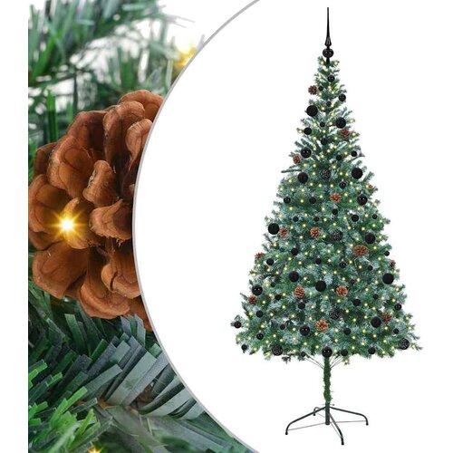 VidaXL Umjetno božićno drvce s stalakom Zelena 210 cm PVC i čelik Slike