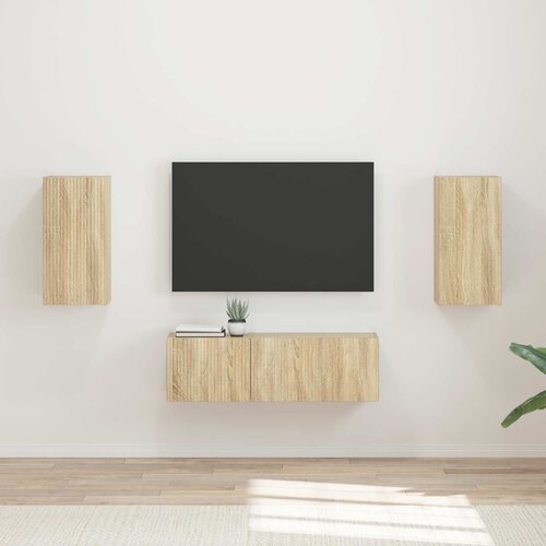  Set zidnog ormarića za TV 4 pcs Sonoma hrast Konstruirano drvo Cene