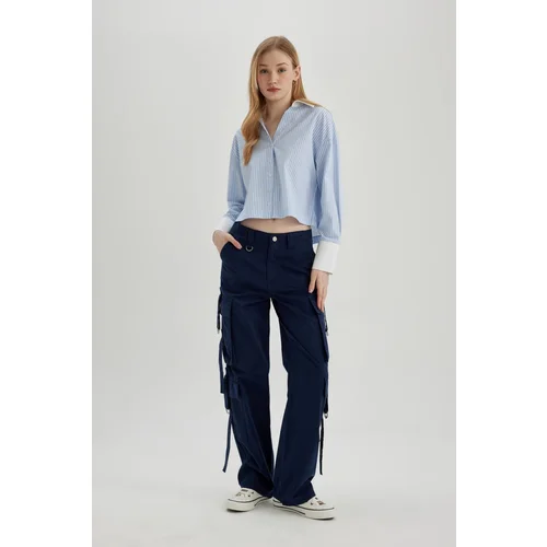 Defacto Cool Wide Leg Wide Leg Cargo Gabardine Trousers