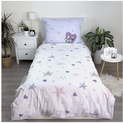 Jerry Fabrics Pamučna dječja posteljina za krevet za jednu osobu 140x200 cm Lilo and Stitch &amp;quot;Heart&amp;quot; &amp;ndash; Slike