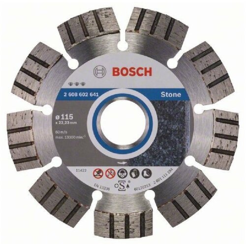Bosch dijamantska rezna ploča best for stone 2608602641, 115 x 22,23 x 2,2 x 12 mm Slike