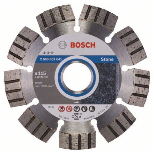 Bosch dijamantska rezna ploča best for stone 2608602641, 115 x 22,23 x 2,2 x 12 mm Slike