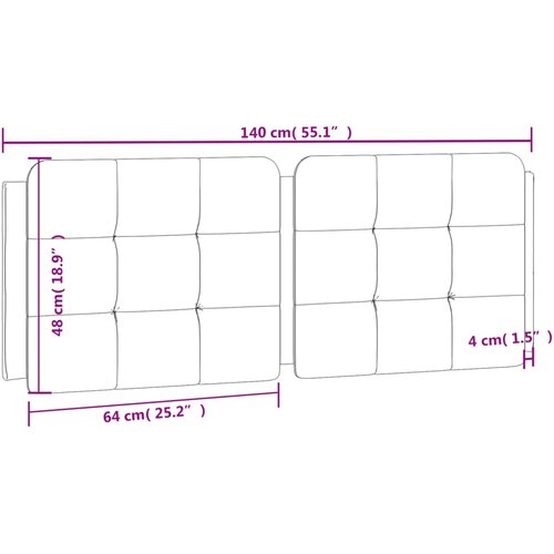  Jastuk za uzglavlje Zadar crni 140 cm od umjetne kože Slike