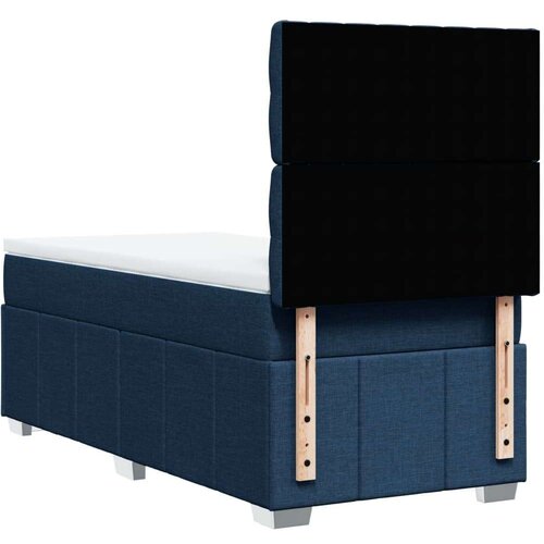 VidaXL Box spring postelja z vzmetnico modra 90x190 cm blago, (21321145) Slike