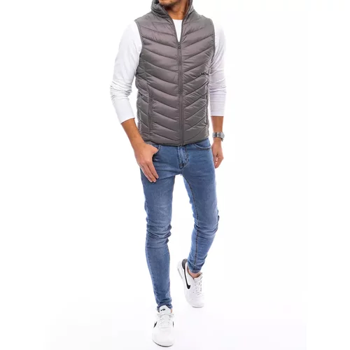 DStreet Men's quilted vest TX4026 dark gray