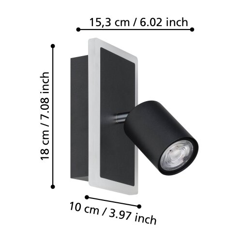 Eglo 901634 - led zidni spot rimbocchi LED/7W/230V crni Slike