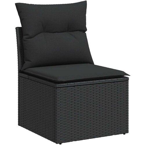 VidaXL 6-dijelni set vrtnih sofa s jastucima crni od poliratana Slike