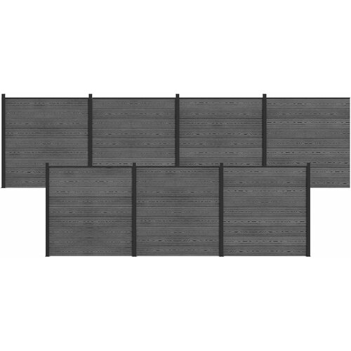 PANEL ograde 7 pcs WPC i aluminij Siva Cene