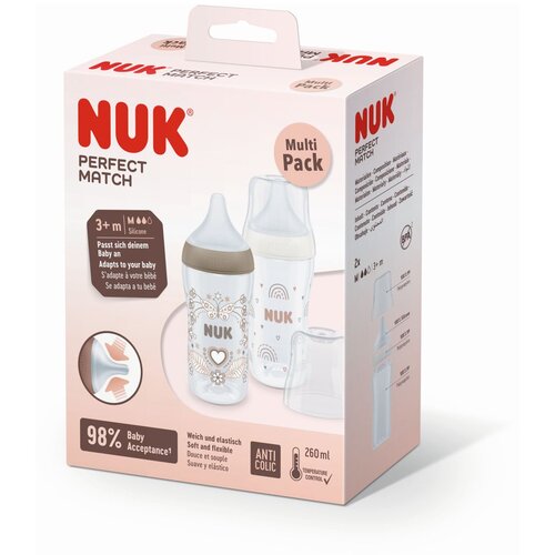 Nuk komplet stekleničk Perfect Match 2kos multicolor Slike