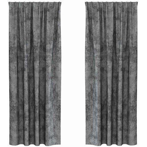 vidaXL Zavesa z zavesami 2 pcs Siva 245 x 140 cm Žamet, (5000043660) Cene