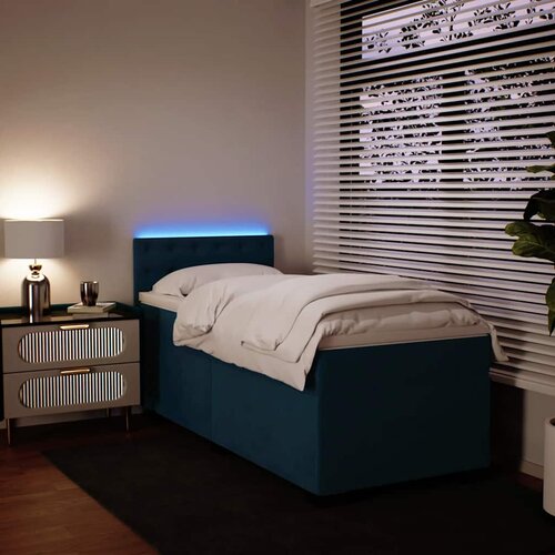 Box spring krevet s madracem plavi 100x200 cm baršunasti Cene