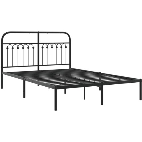 VidaXL Kovinski posteljni okvir z vzglavjem črn 140x200 cm, (21251361) Slike