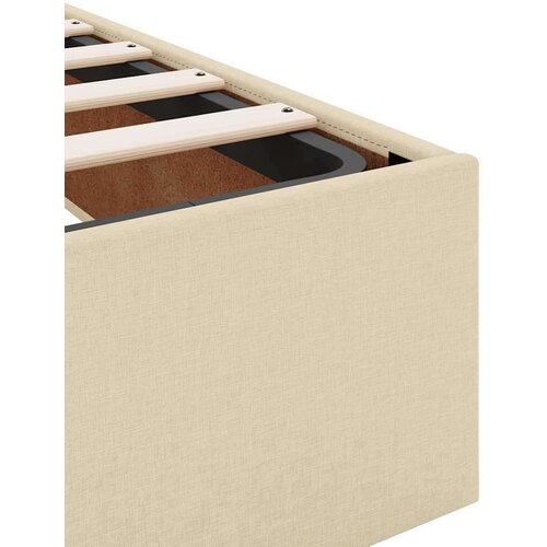 VidaXL Otomanski okvir kreveta bez madraca krem 160x200 cm od tkanine Slike