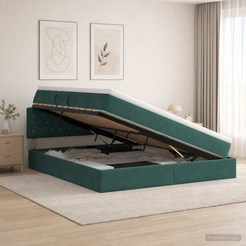  Krevet s od storage Tamnozelena 180 x 200 cm Bar&scaron;un Cijene