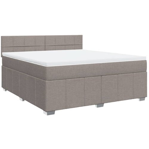 VidaXL Krevet s oprugama i madracem smeđesivi 180x200 cm tkanina Slike