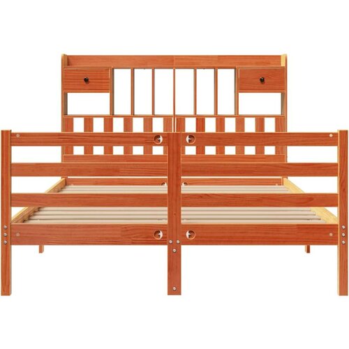 vidaXL Krevet s regalom za knjige bez madraca 140 x 190 cm od borovine Cijene