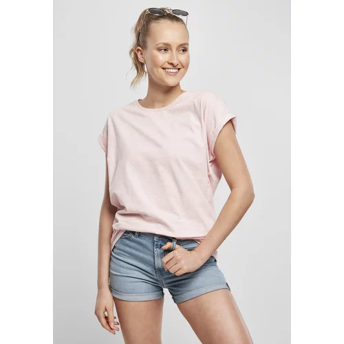 UC Curvy Women's T-Shirt Melange Extended Shoulder Tee pink melange