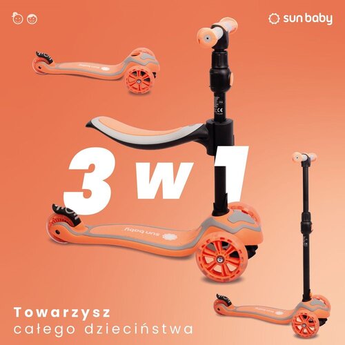  Romobil za ravnotežu na 3 kotača 3u1 rozi Slike