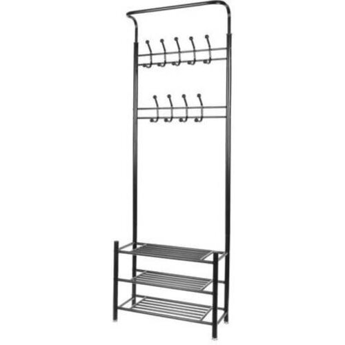 Malatec kovinski obesalnik s policami za cevlje 192cm crn 00 Cene