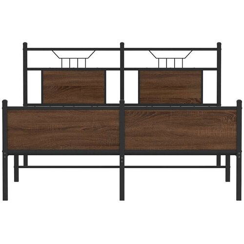 VidaXL okvir kreveta bez madraca smeđi hrast 150x200 cm izrađeno drvo Slike