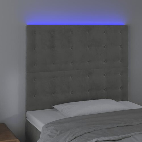  LED uzglavlje svjetlosivo 100x5x118/128 cm bar&amp;scaron;unasto Slike