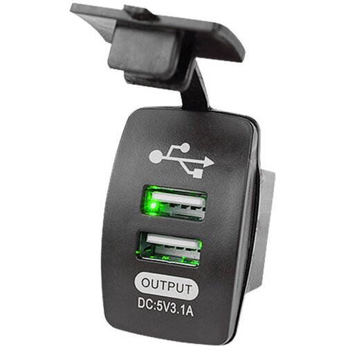 INF zaobljeni dvojni avtomobilski polnilec usb black+grass color, (21780919) Cene