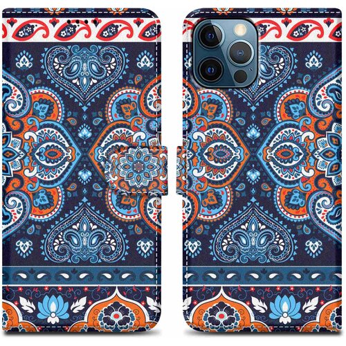 Cadorabo Ohišje, združljiv z Apple - Design Blue Mandala št. 1 - Zaščitni pokrov z magnetnim zapiranjem, funkcijo stojala in režo za kartico, (20595831) Cene