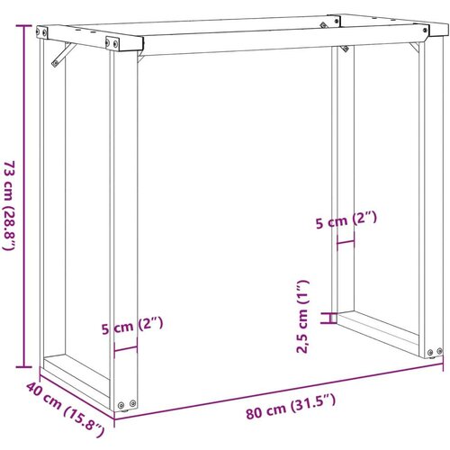 VidaXL Noge za blagovaonski stol O-oblika 80x40x73 cm lijevano željezo Slike