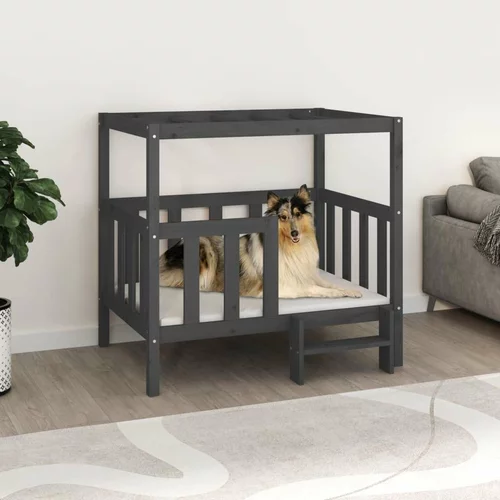  krevet za pse sivi 105 5 x 83 5 x 100 cm od masivne borovine