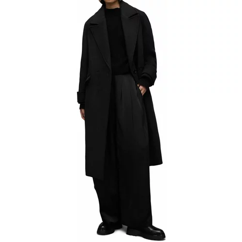 AllSaints Plašč WO016Z MABEL COAT ženski, črna barva