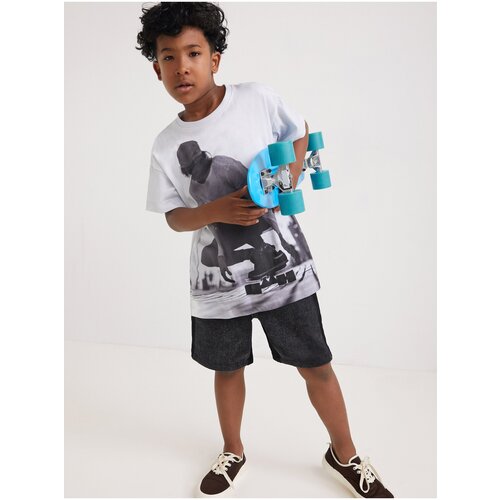 Desigual Grey-white boys&amp;#039; T-shirt with print Mango - Boys Slike