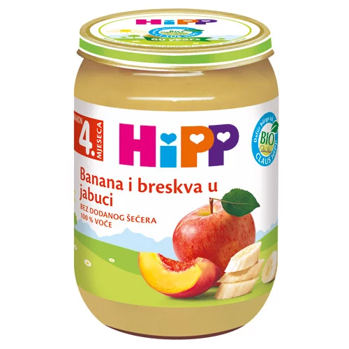 Hipp Kašica - jabolko, banana in breskev