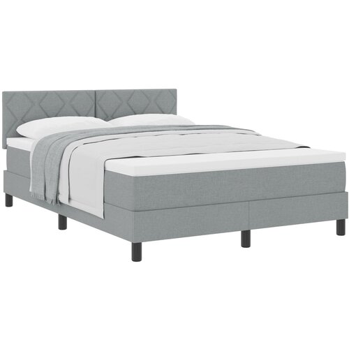vidaXL Box Spring Krevet s Madracem Svijetlosivi 140x200 cm Tkanina Cijene