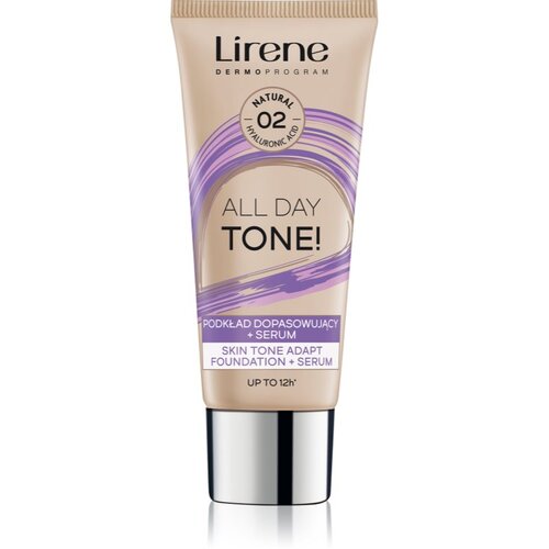Lirene ALL DAY TONE! vlažilni tekoči puder za sijoč videz odtenek 02 Natural 30 ml Cene