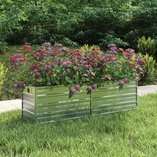 vidaXL Visoka greda 160x40x45 cm pocinkano jeklo srebrna Cene